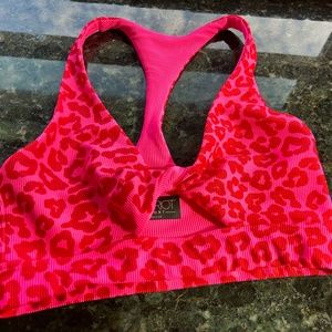Beach Riot Twist Top Love Leopard